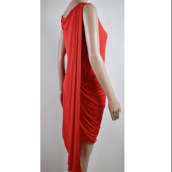 Authentic Versace for H&M Red Grecian Cape Dress - Picture 3 of 6